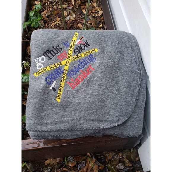 This is My Crime Show Watching Blanket Twin Fleece Blankets Embroidered - Picture 5 of 7